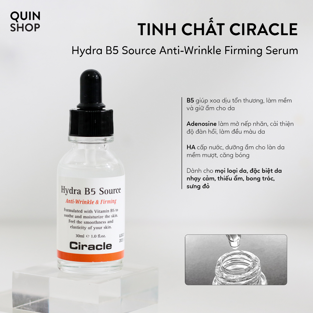 Tinh Chất Làm Dịu Da Ciracle Hydra B5 Source Anti-Wrinkle Firming, Soothing & Firming Serum