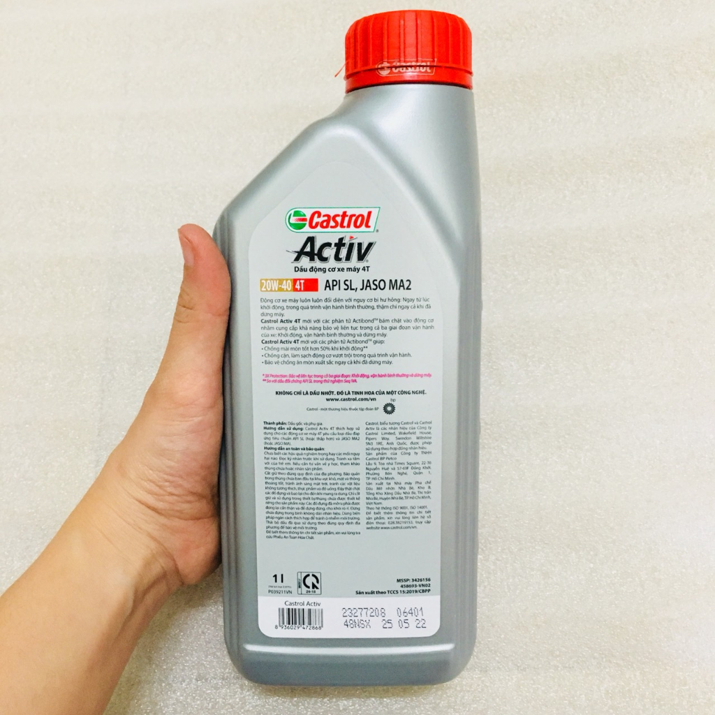 Dầu nhớt Castrol Activ 4T 20W40 ACTIBOND
