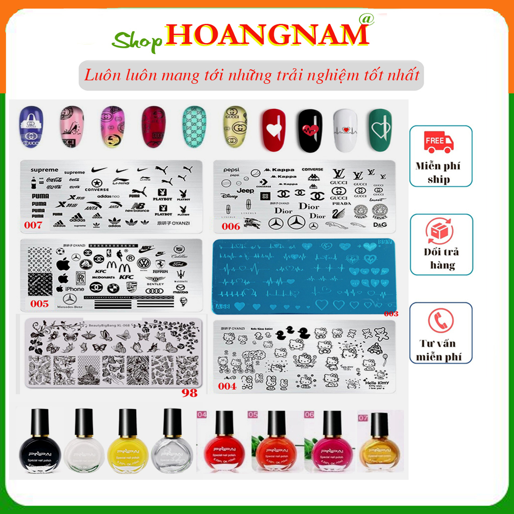 Khuôn In Nail, Con dấu (con lăn) sơn mực in trang trí móng làm đẹp nail mi spa shop Hoangnam