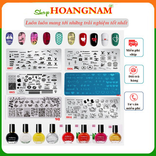 Khuôn In Nail, Con dấu (con lăn) sơn mực in trang trí móng làm đẹp nail mi spa shop Hoangnam
