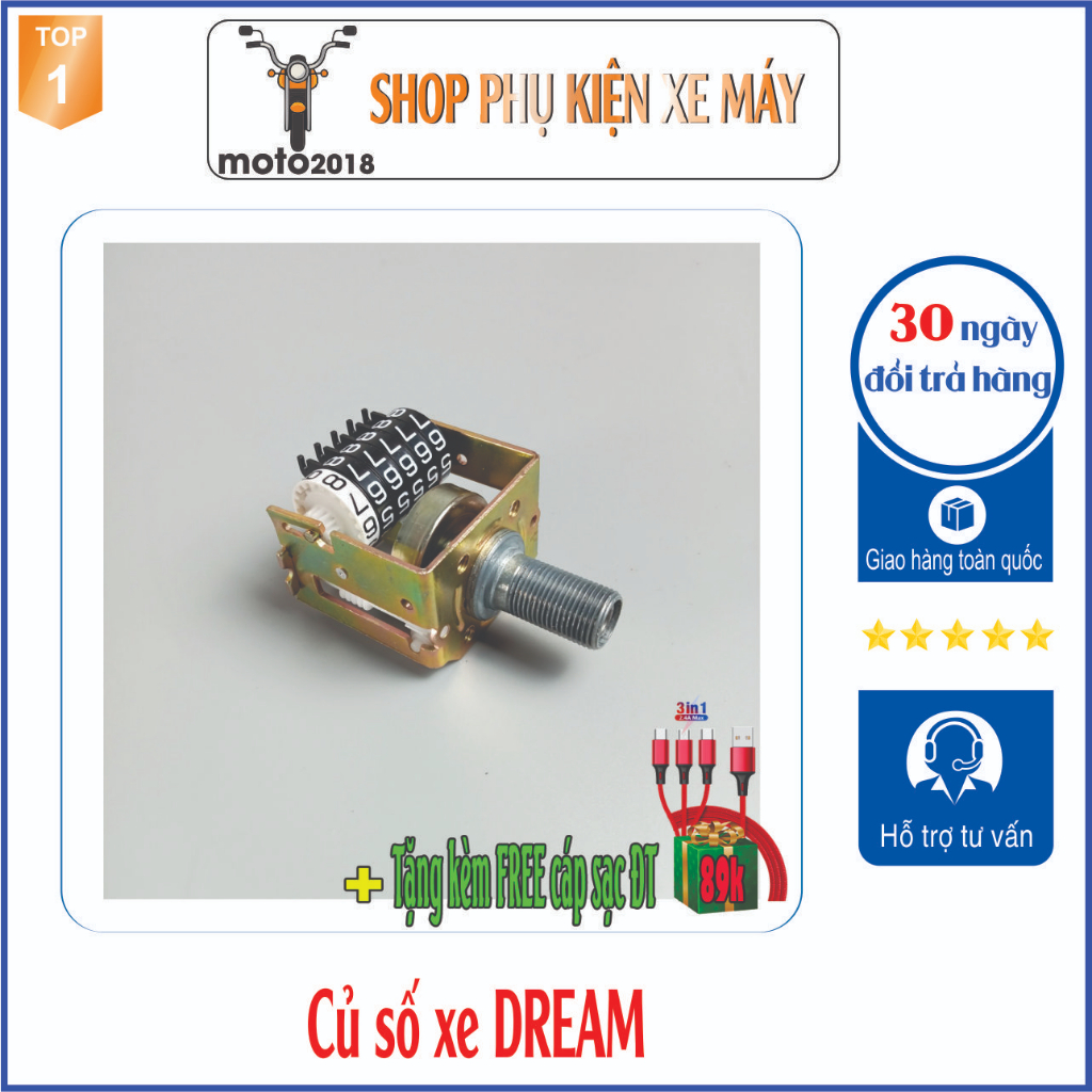 Củ số công tơ mét xe máy - hiển thị số km dành cho xe Dream -