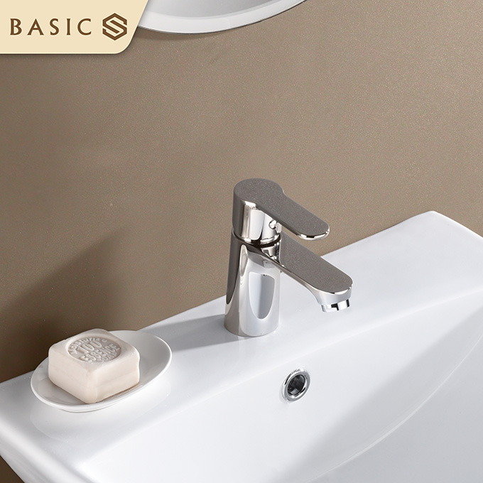 Vòi Lavabo Nóng lạnh Basic BW 601V Đồng mạ (Tặng kèm bộ xả Lavabo)