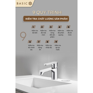 Vòi Lavabo Nóng lạnh Basic BW 601V Đồng mạ (Tặng kèm bộ xả Lavabo)