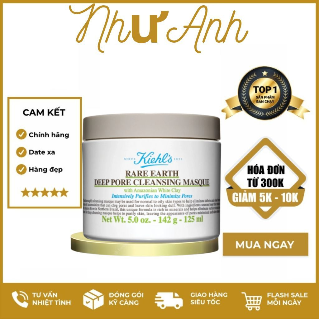 Mặt nạ đất sét Kiehl's Rare Earth Deep Pore Cleansing Masque 125ml