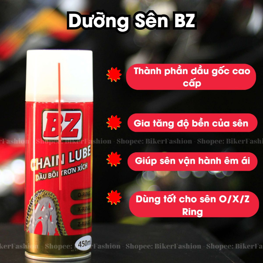 Bộ vệ sinh sên BZ gồm Bôi trơn dưỡng sên BZ + Rửa sên BZ + Bàn chải sên 3D