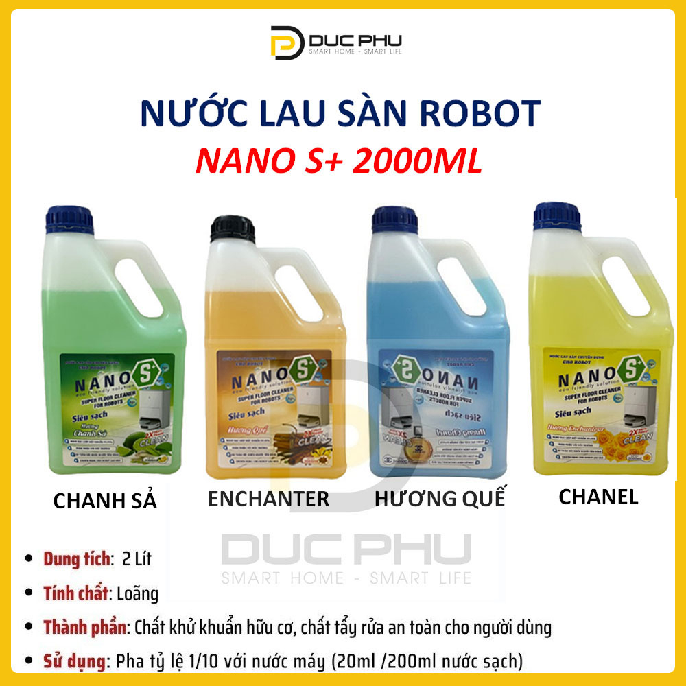 Nước lau sàn Cao Cấp NANO S dành riêng cho Robot lau nhà ECOVACS DEEBOT / ILIFE / XIAOMI / LIECTROUX / HAIER