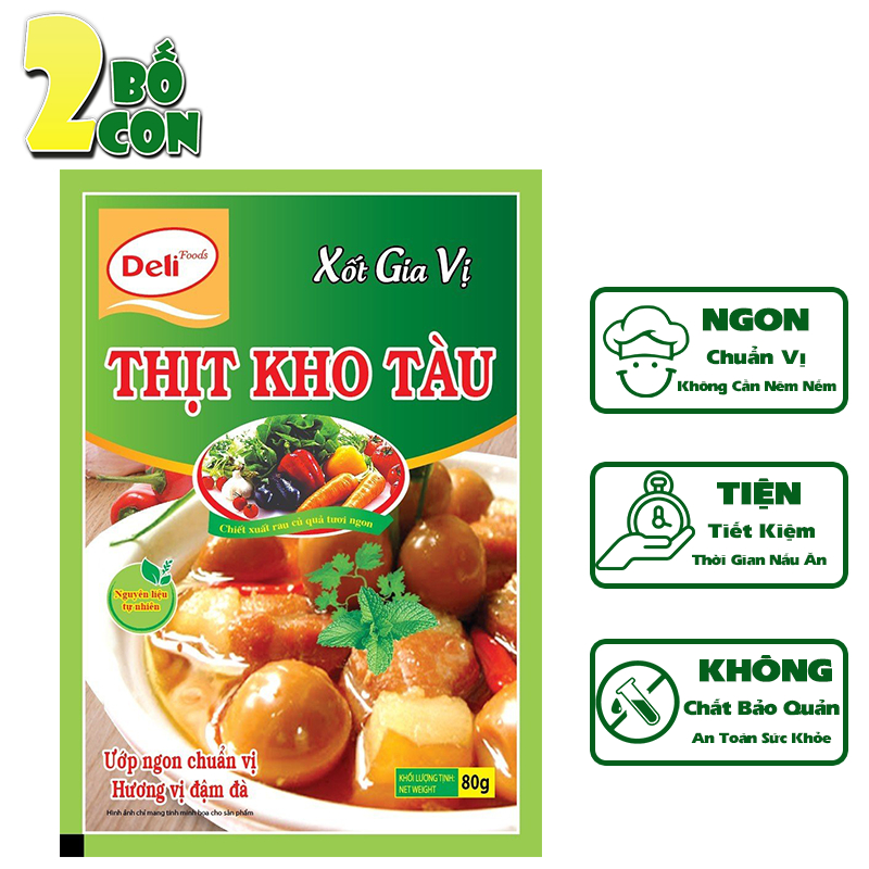 Xốt Gia Vị Thịt Kho Tàu DELI 80g Gia Vị Hoàn Chỉnh