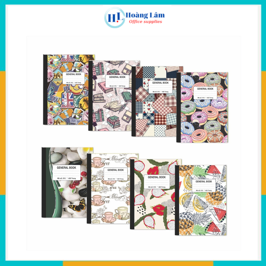 Sổ bìa bồi cao cấp may gáy Minh Châu GENERAL BOOK A4 510 (200 Trang)/ 511(260 trang) /513 (320 trang)