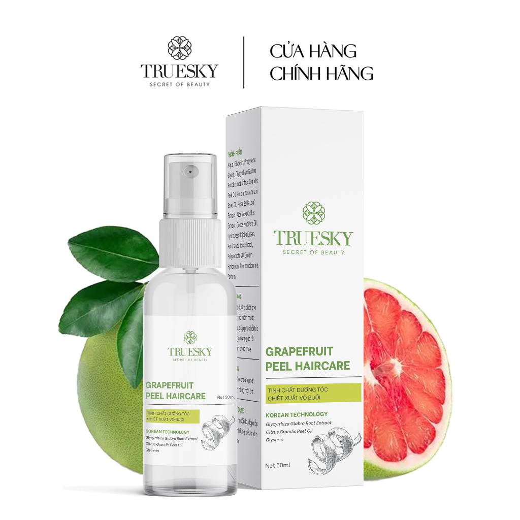 Tinh chất xịt dưỡng tóc chiết xuất tinh dầu vỏ bưởi Truesky Grapefruit Peel Haircare 50ml