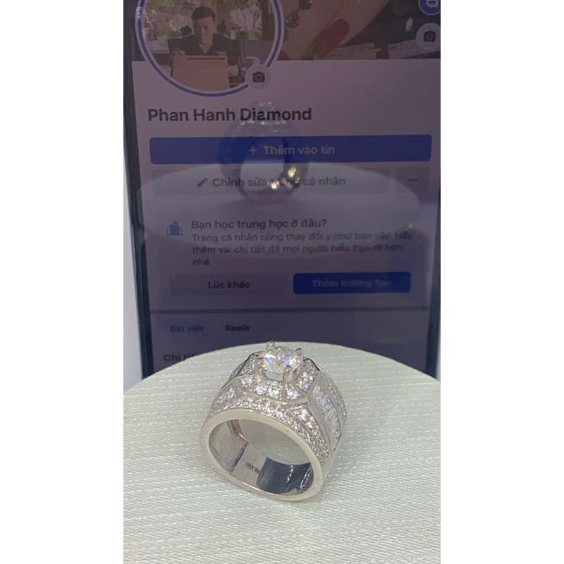 Nhẫn nam Moissanite 7ly2