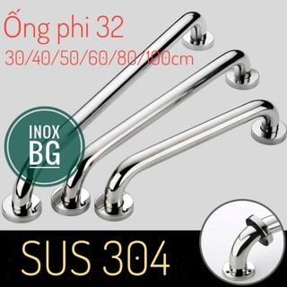 [Inox 304] Tay vịn an toàn nhà tắm cho người lớn tuổi, Ống Phi 32 siêu dầy dài 40/50/60/80/100cm