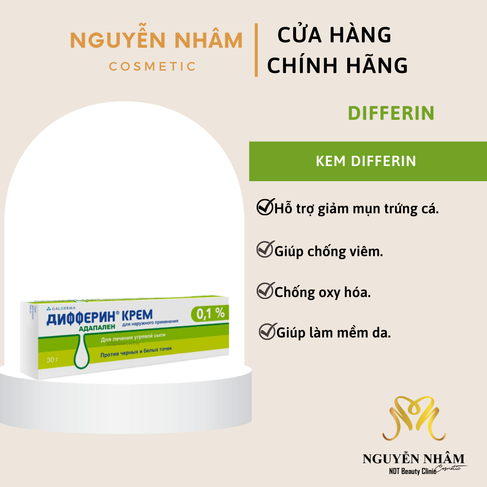 Kem Differin dùng ngoài 0,1%, ống nhôm - 1
