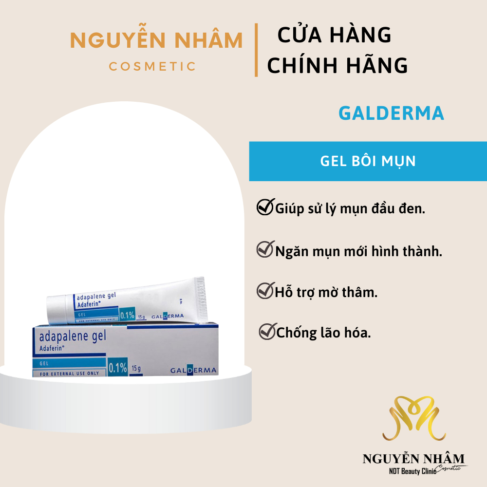 Differin Gel Adapalene giảm mụn ẩn mụn trứng cá mụn đầu đen cực tốt