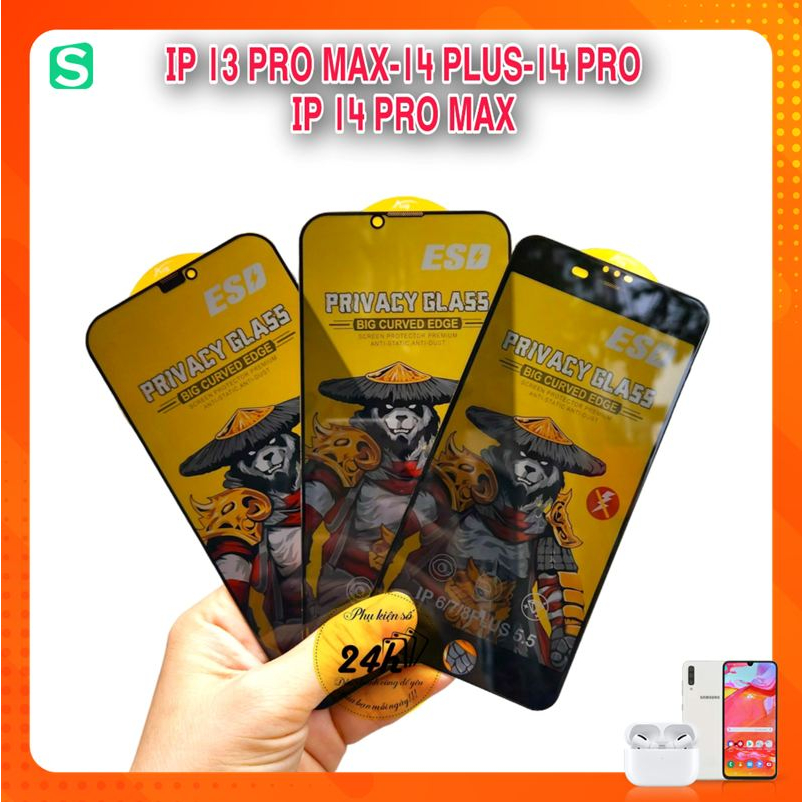 Kính Cường Lực Chống Nhìn Trộm ESD Cảm Ứng Mượt,Bảo Mật Riêng Tư Cho IP 14 PLUS 14 PRO MAX 13 PRO MAX