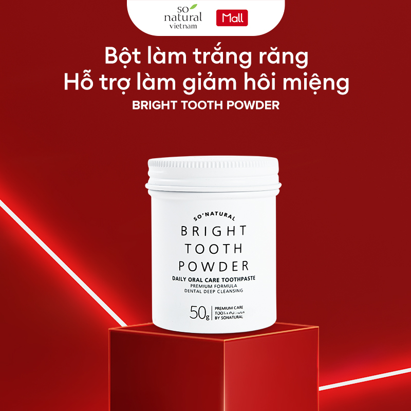 Bột Làm Trắng Răng Hỗ Trợ Làm Giảm Hôi Miệng An Toàn Hiệu Quả Nhanh Chóng Bright Tooth Powder 2in1 50G So Natural