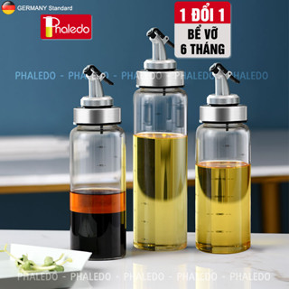 Lọ đựng dầu ăn, nước mắm thuỷ tinh boroslicate chịu lực & chịu nhiệt cao cấp, vòi nút bấm dùng 1 tay tiện lợi Phaledo