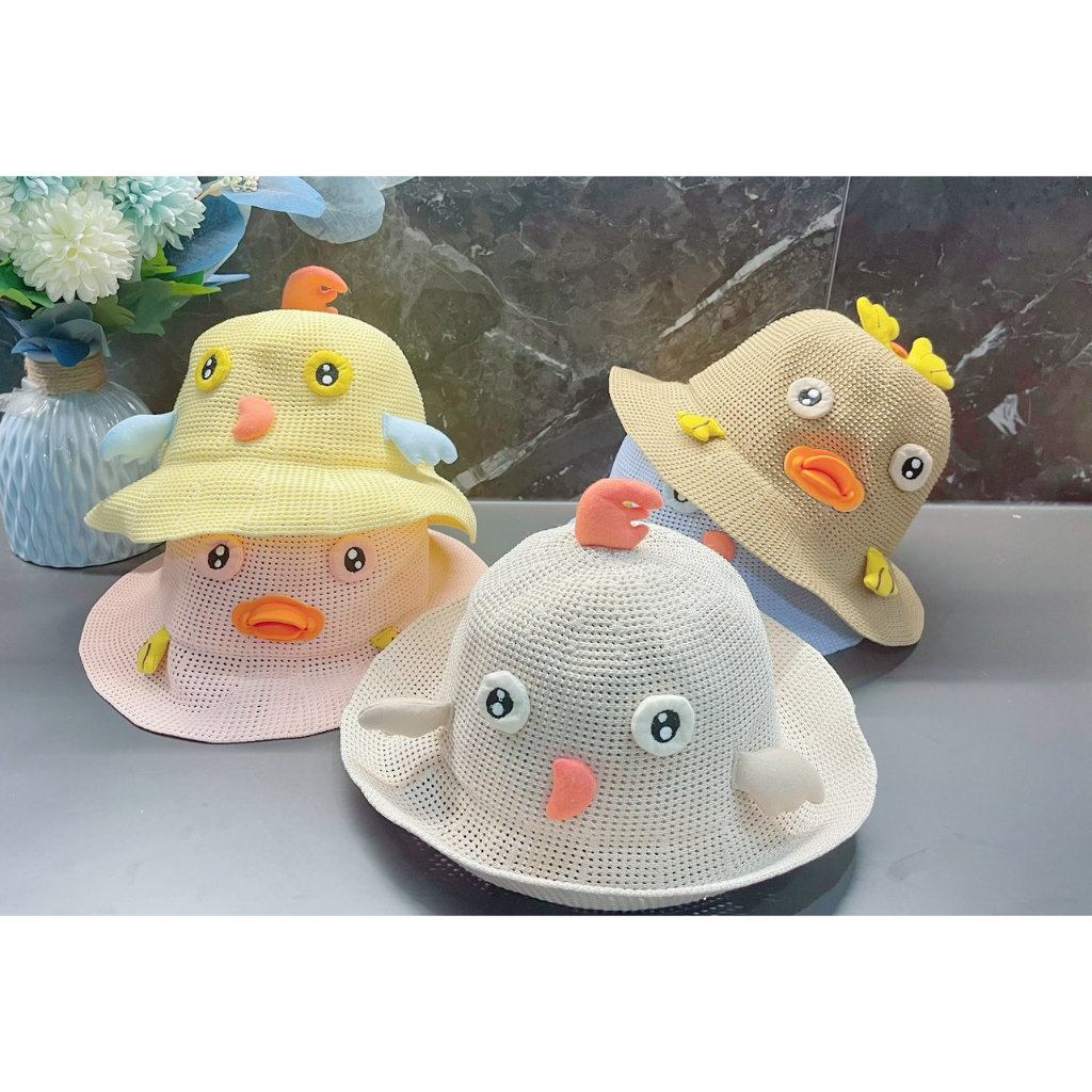 Mũ rộng vành chống nắng hình con vịt con chim siêu yêu cho bé 3-6 tuổi