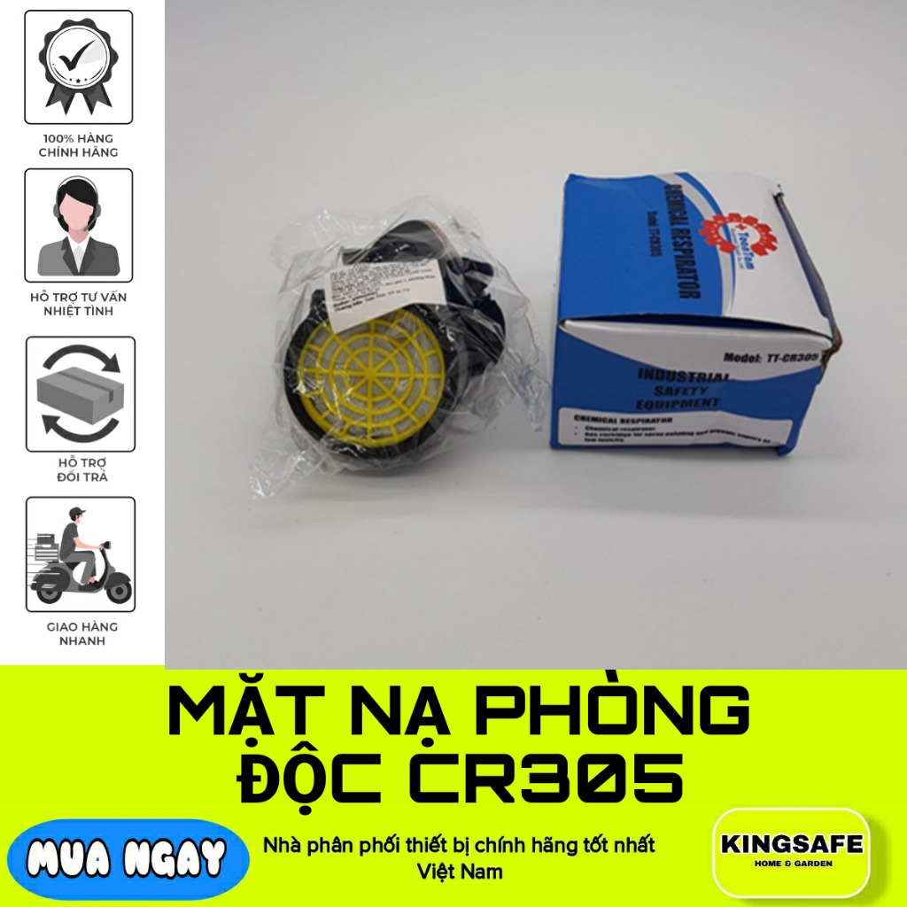 MẶT NẠ PHÒNG ĐỘC, PHUN SƠN, THUỐC TRỪ SÂU CÁ NHÂN CR305, MỀM , ÊM , KHẢ NĂNG LỌC CAO ( 1 CÁI )