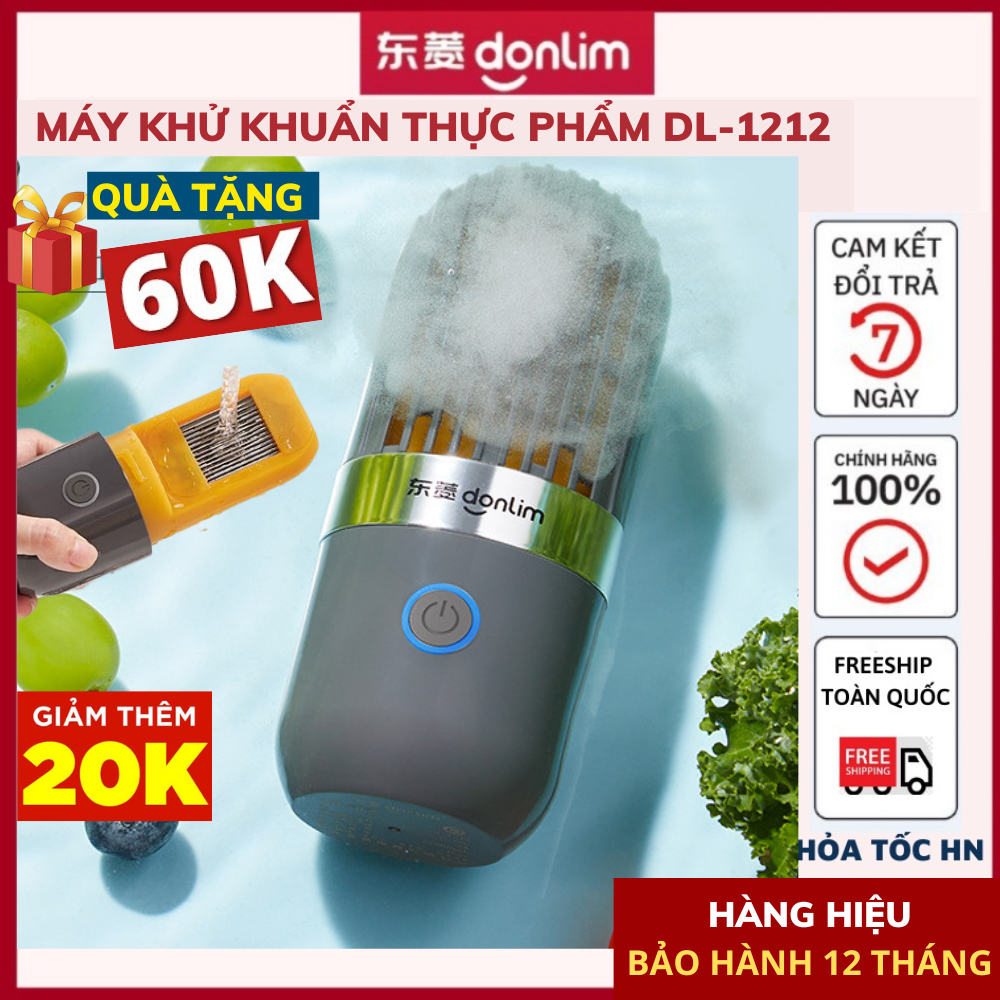 Máy khử khuẩn thực phẩm Donlim Plus DL-1212, máy khử trùng rau củ quả thực phẩm tự động - công suất 18W