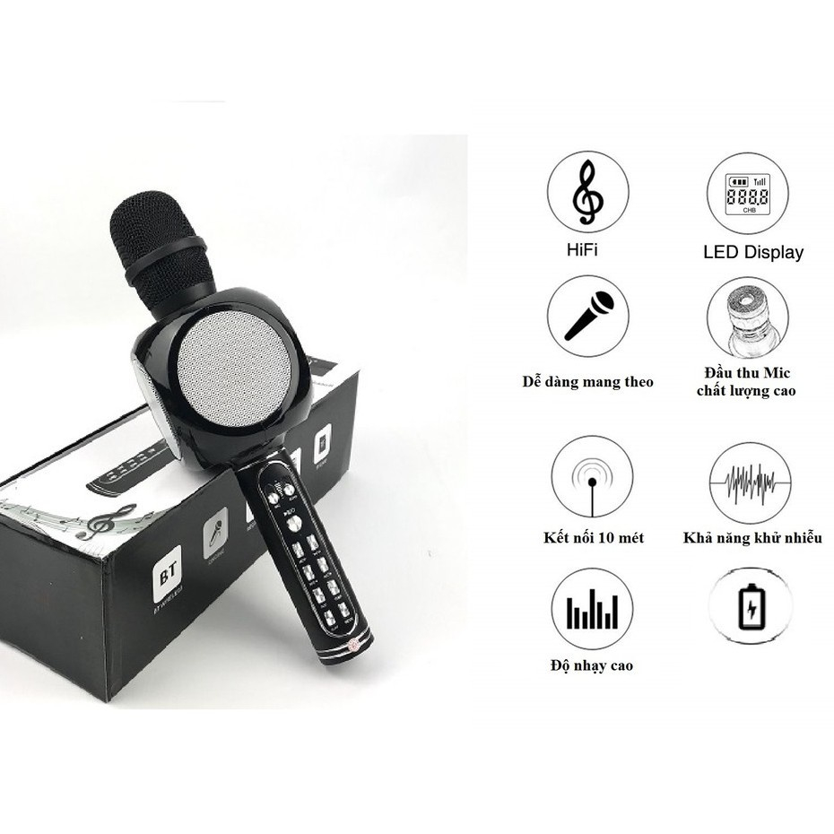 MICRO Không Dây Cầm Tay SD10 - Mic hát karaoke bluetooth âm thanh chuẩn [ BH 12 tháng