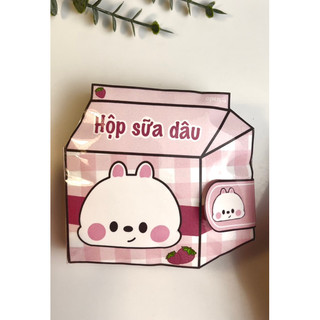 Sách squishy hộp sữa dâu của bạn thỏ ú
