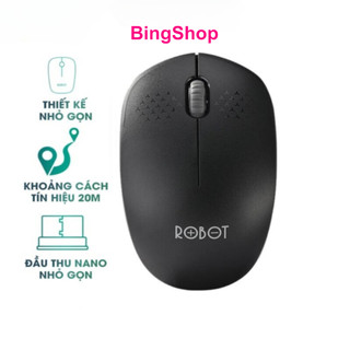 Chuột Quang Không Dây 2.4GHz ROBOT M210 - Cảm Biến Quang Học - Khoảng Cách Tín Hiệu 20m