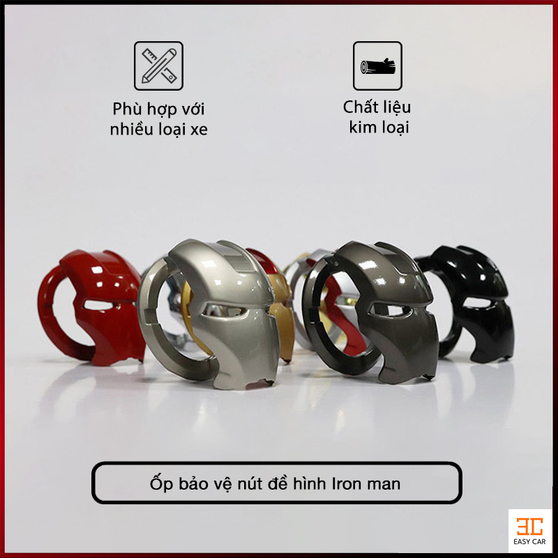 Ốp bảo vệ nút đề nổ Iron Man - ốp bảo vệ nút start hình iron man- ốp bảo vệ nút start bằng kim loại