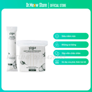 Combo 2 gói bông tẩy trang loại tròn Miju nhập khẩu Hàn Quốc (150 miếng) - 100% Cotton Mềm Mịn - Dập viền chắc chắn