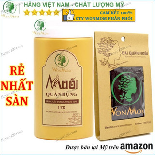 Combo 1kg Muối thảo dược giảm eo và Đai vải quấn muối Wonmom - giảm mỡ bụng sau sinh cho Mẹ