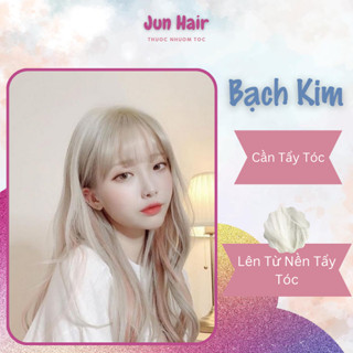 Combo Thuốc Nhuộm Tóc MÀU BẠCH KIM Nhuộm Tại Nhà  (Tặng Kèm Oxi+Găng Tay+HDSD)