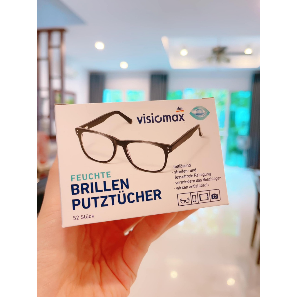 Giấy lau kính Víiomax hộp 52 miếng, lau lens máy ảnh, màn hình điện thoại - hàng nội địa Đức