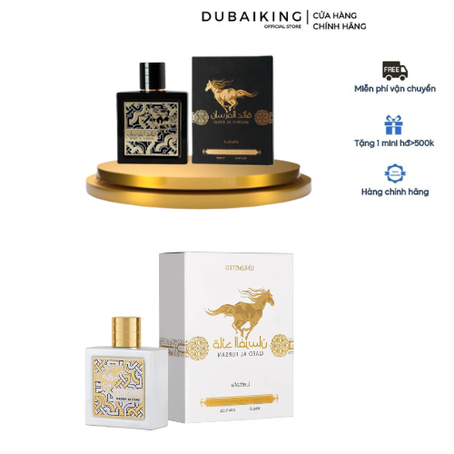 Nước hoa Dubai chính hãng Qaed Al Fursan LYB ( Ngựa vàng + ngựa trắng) 90ml - sang trọng, đẳng cấp cho phái mạ