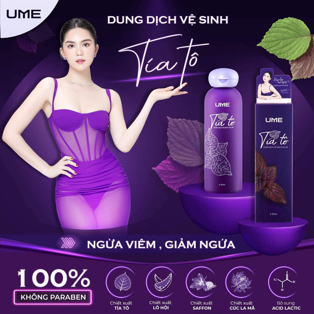 Dung dịch vệ sinh phụ nữ tía tô ume làm sạch dịu nhẹ cân bằng độ pH từ thiên nhiên 150ML