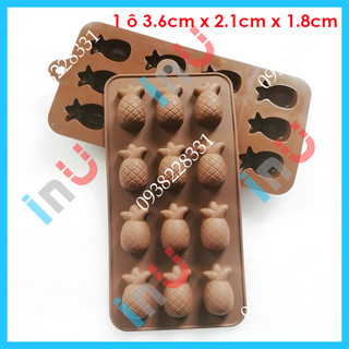 HCM - Khuôn silicon trái dứa trái thơm đổ socola, rau câu pudding