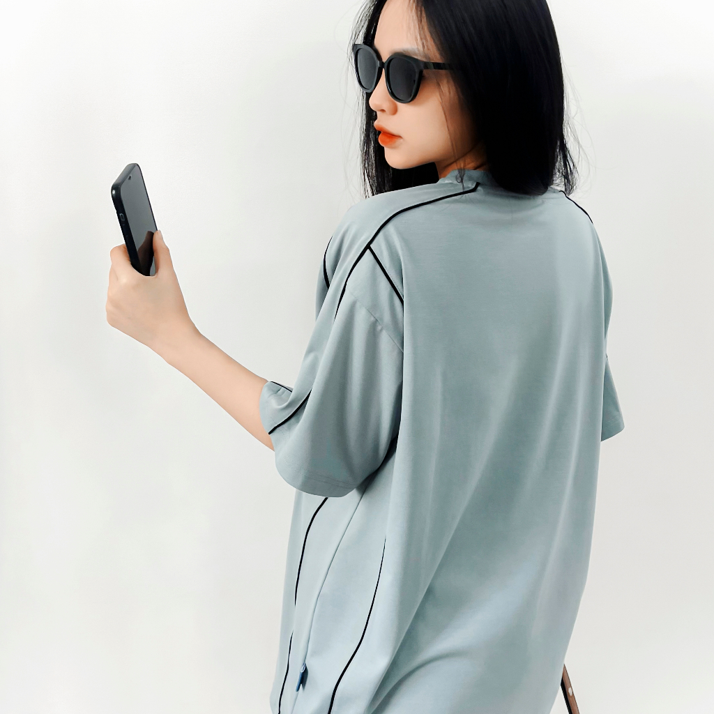 Áo thun Vergency nam nữ 013 Line/ Gray, white