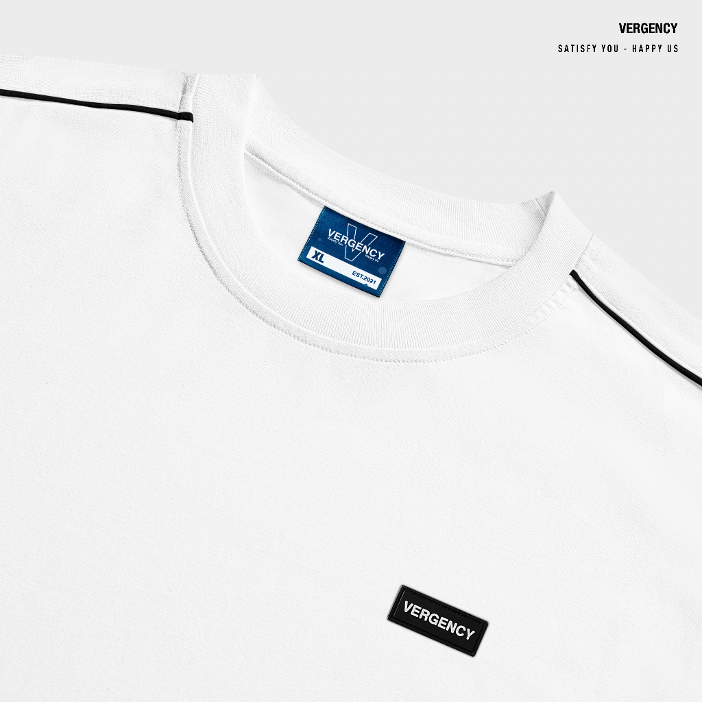 Áo thun Vergency nam nữ 013 Line/ Gray, white