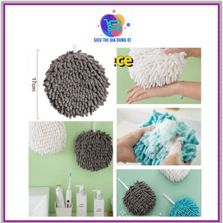Khăn lau tay tròn san hô, khăn lau tay treo tường siêu thấm hút gd38