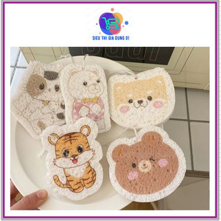 Miếng bọt biển rửa chén hình hoạt họa đáng yêu, Miếng rửa bát cute GD32