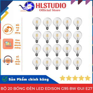 Bộ 20 Bóng Đèn Led Edison G95 8W Đui E27 HL Studio