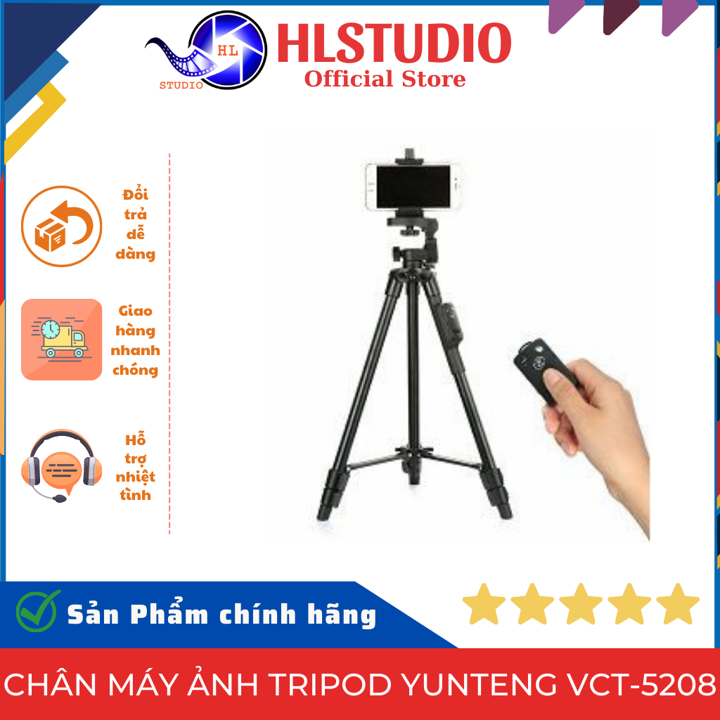Chân Máy Ảnh Tripod Yunteng VCT-5208 HL Studio