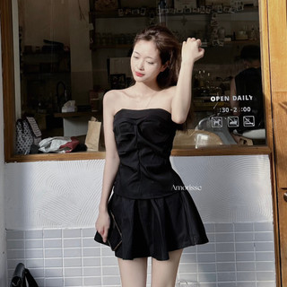 Set áo quây + chân váy chun thô mềm /ảnh thật/