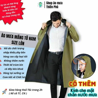 Áo mưa Nam đi xe máy Cao cấp, dây kéo trước, kiểu dáng măng tô, Vải dù Chống thấm Loại Tốt - Thiên Phú Raincoat for Men