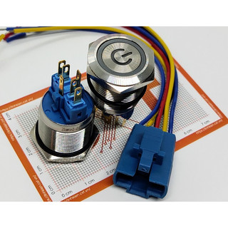 Nút nhấn giữ 22mm 24v inox 304- 6 chân
