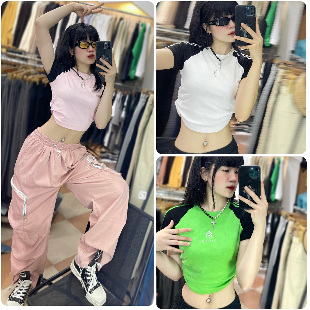 Aó croptop chicano nhún eo