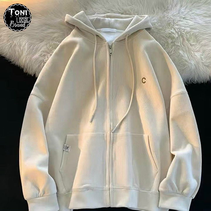 Áo Hoodie Nỉ Ngoại thêu chữ C nam nữ Unisex