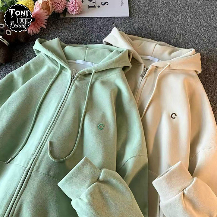 Áo Hoodie Nỉ Ngoại thêu chữ C nam nữ Unisex