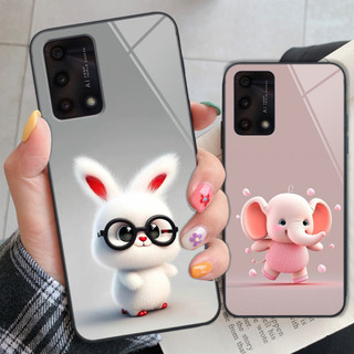 Ốp kính Oppo A74 / A94 / A95 in hình gấu mèo thỏ siêu xinh cute đáng yêu dễ thương