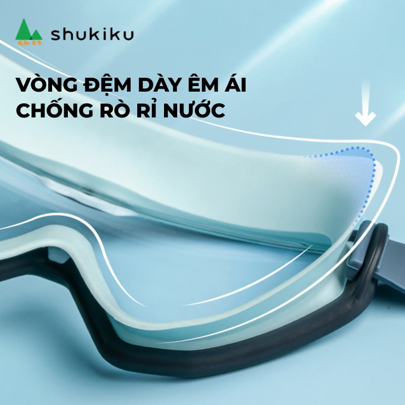 Kính bơi trẻ em mắt rộng Nhật Bản Shukiku, chống vào nước, sương mù, chống UV, chất liệu PC cao cấp