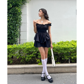 Đầm bigsize voan bi nổi dáng ngắn eo bo chun co giãn ( Thời trang Vicky G - Anitagreen ) HN0623