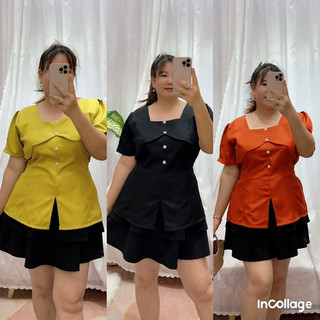 ÁO KIỂU BIGSIZE Nữ 68kg đến 95kg(áo cotton lạnh bèo gợn sóng)